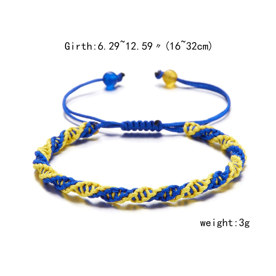 Charm Blue Yellow Ukraine Bracelets For Women Men Creative Ukrainian Flag Color Handmade Braided String Bracelet Couple Jewelry
