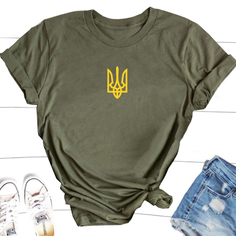 Ukraine T-shirt Women T-shirts Men Ukrainian T Shirt Ukraine Trident Army Cotton Short Sleeve Tee Shirt Woman Clothes Top