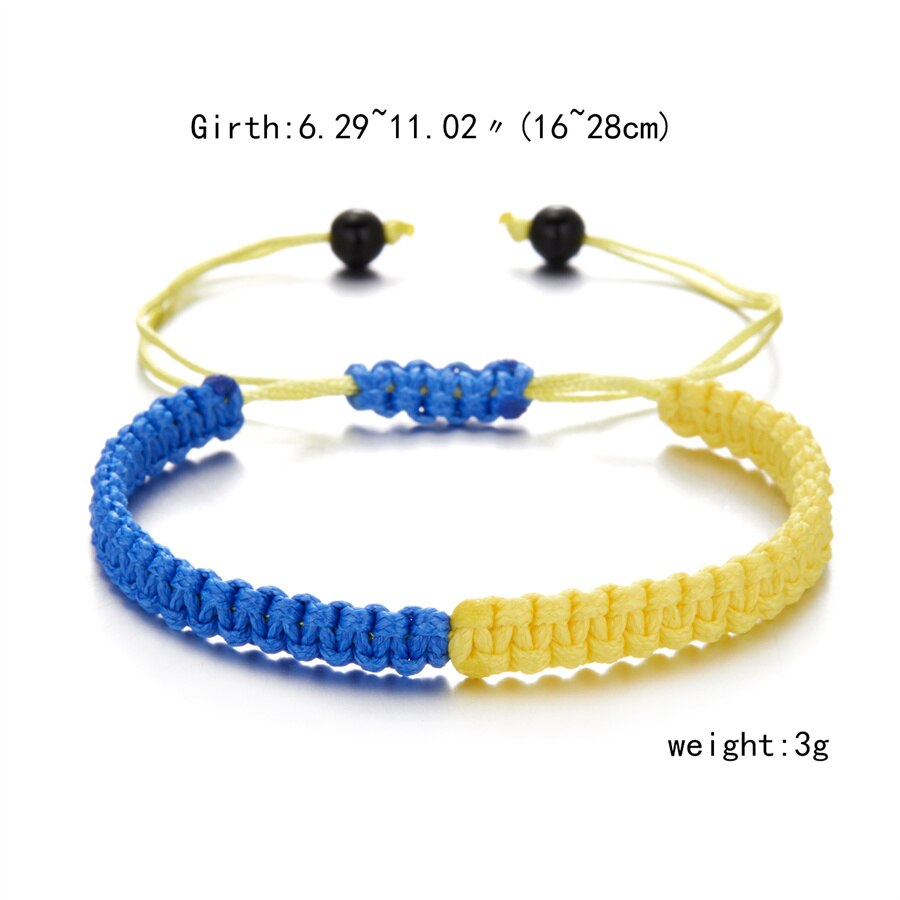 Charm Blue Yellow Ukraine Bracelets For Women Men Creative Ukrainian Flag Color Handmade Braided String Bracelet Couple Jewelry