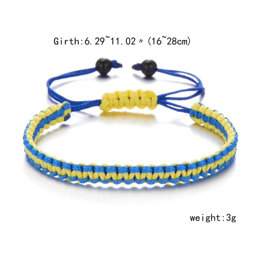 Charm Blue Yellow Ukraine Bracelets For Women Men Creative Ukrainian Flag Color Handmade Braided String Bracelet Couple Jewelry