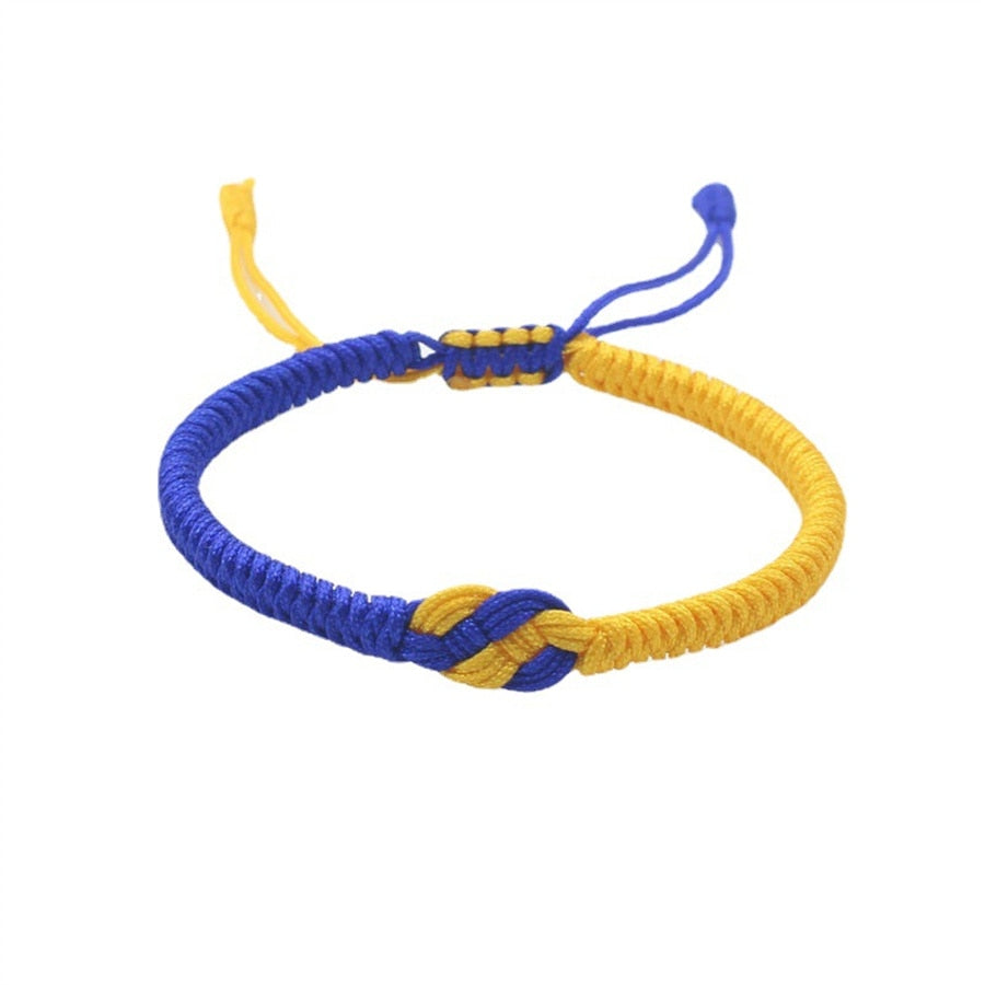 Charm Blue Yellow Ukraine Bracelets For Women Men Creative Ukrainian Flag Color Handmade Braided String Bracelet Couple Jewelry