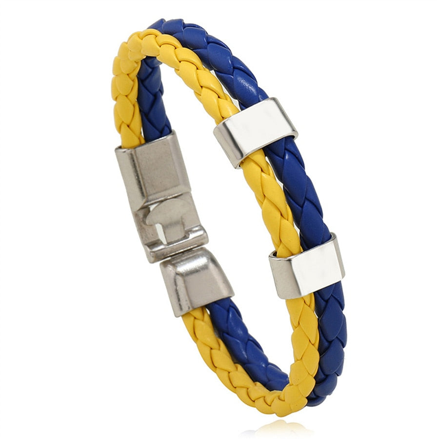 Charm Blue Yellow Ukraine Bracelets For Women Men Creative Ukrainian Flag Color Handmade Braided String Bracelet Couple Jewelry