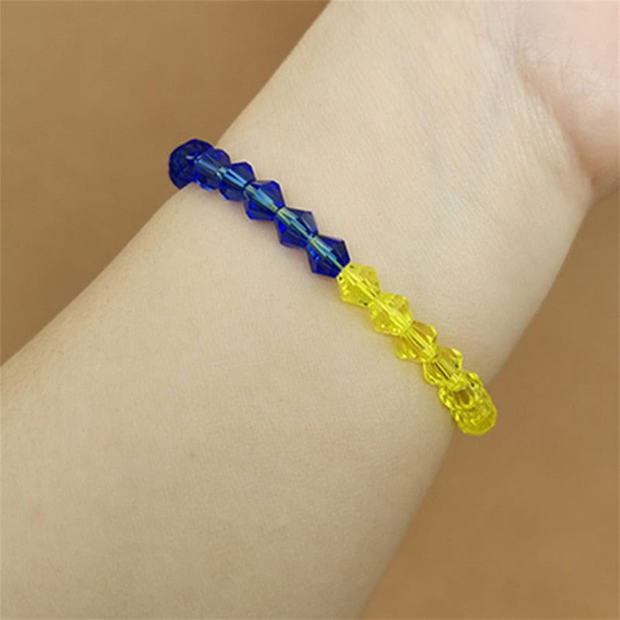 Charm Blue Yellow Ukraine Bracelets For Women Men Creative Ukrainian Flag Color Handmade Braided String Bracelet Couple Jewelry