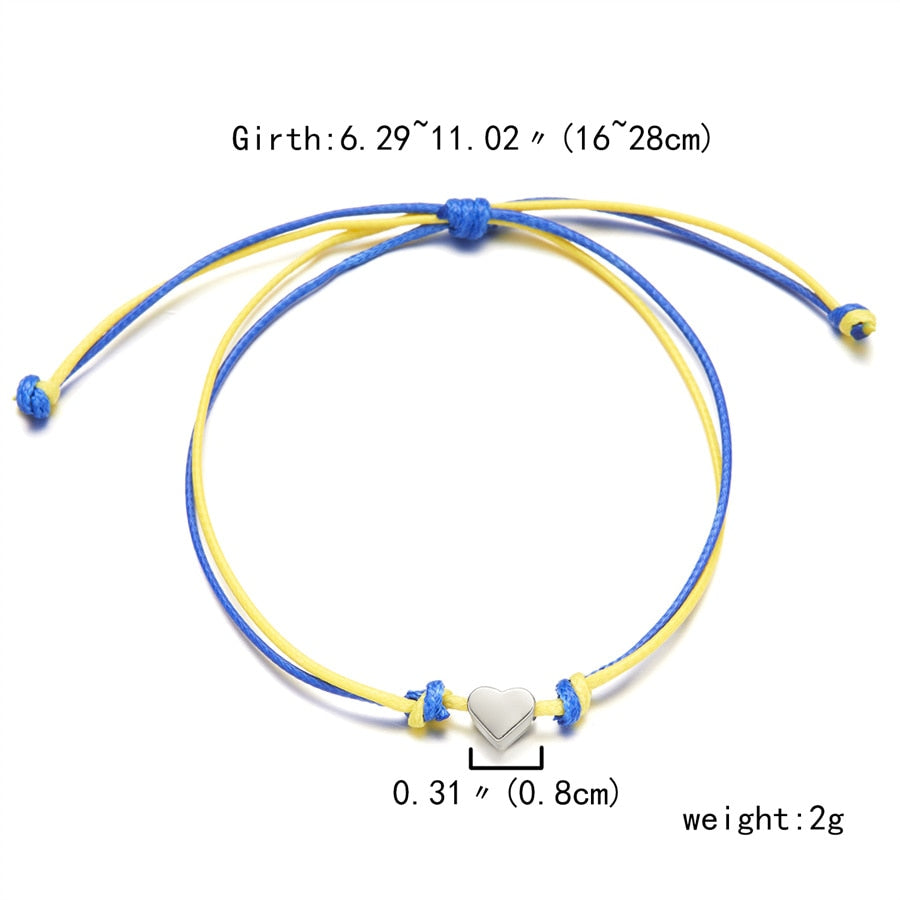 Charm Blue Yellow Ukraine Bracelets For Women Men Creative Ukrainian Flag Color Handmade Braided String Bracelet Couple Jewelry