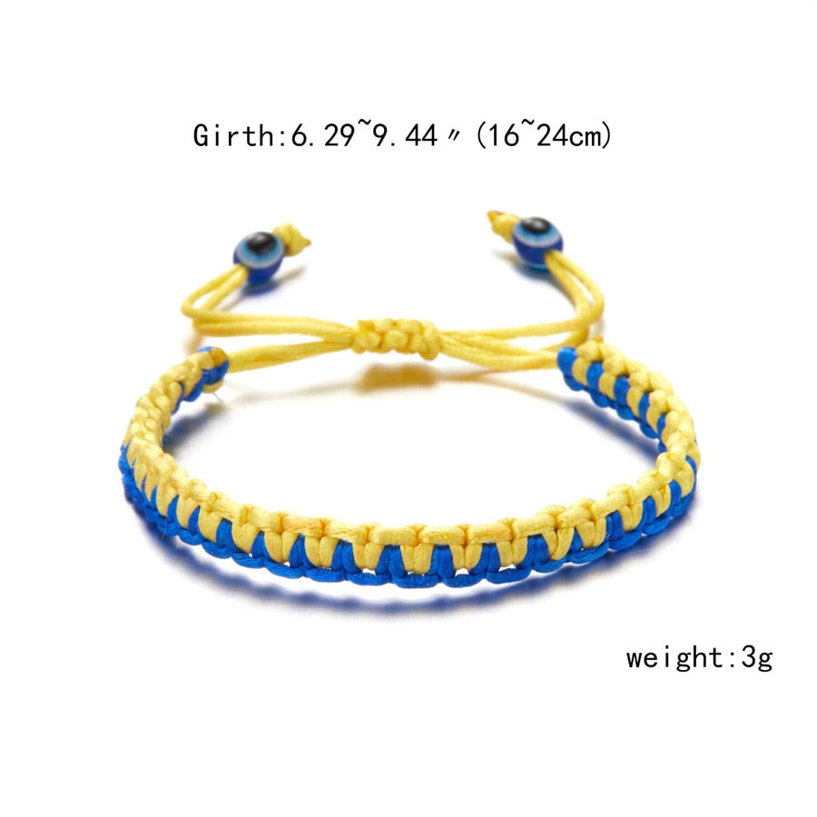 Charm Blue Yellow Ukraine Bracelets For Women Men Creative Ukrainian Flag Color Handmade Braided String Bracelet Couple Jewelry
