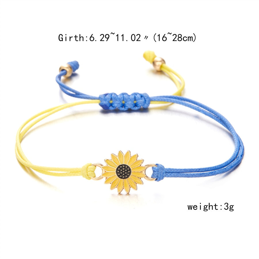 Charm Blue Yellow Ukraine Bracelets For Women Men Creative Ukrainian Flag Color Handmade Braided String Bracelet Couple Jewelry