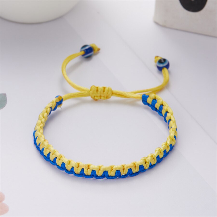 Charm Blue Yellow Ukraine Bracelets For Women Men Creative Ukrainian Flag Color Handmade Braided String Bracelet Couple Jewelry