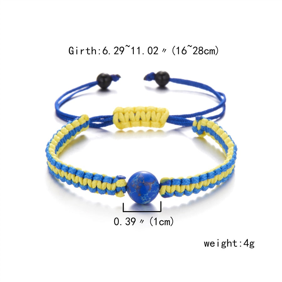 Charm Blue Yellow Ukraine Bracelets For Women Men Creative Ukrainian Flag Color Handmade Braided String Bracelet Couple Jewelry