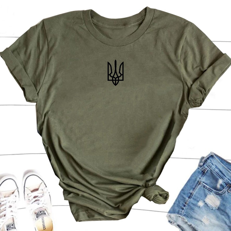 Ukraine T-shirt Women T-shirts Men Ukrainian T Shirt Ukraine Trident Army Cotton Short Sleeve Tee Shirt Woman Clothes Top