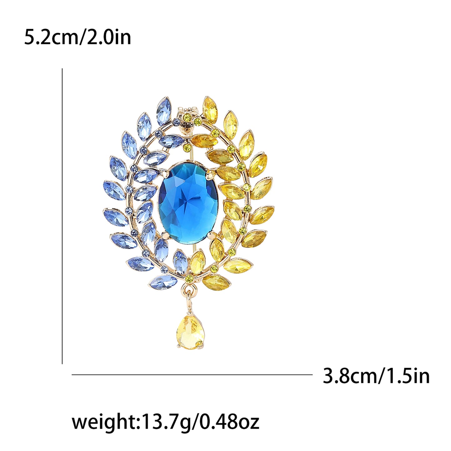 Enamel Peace Dove Brooch for Women Ukraine Rhinestone Ear of Wheat Pin Banquet Party Backpack Gifts Jewelry Accessories
