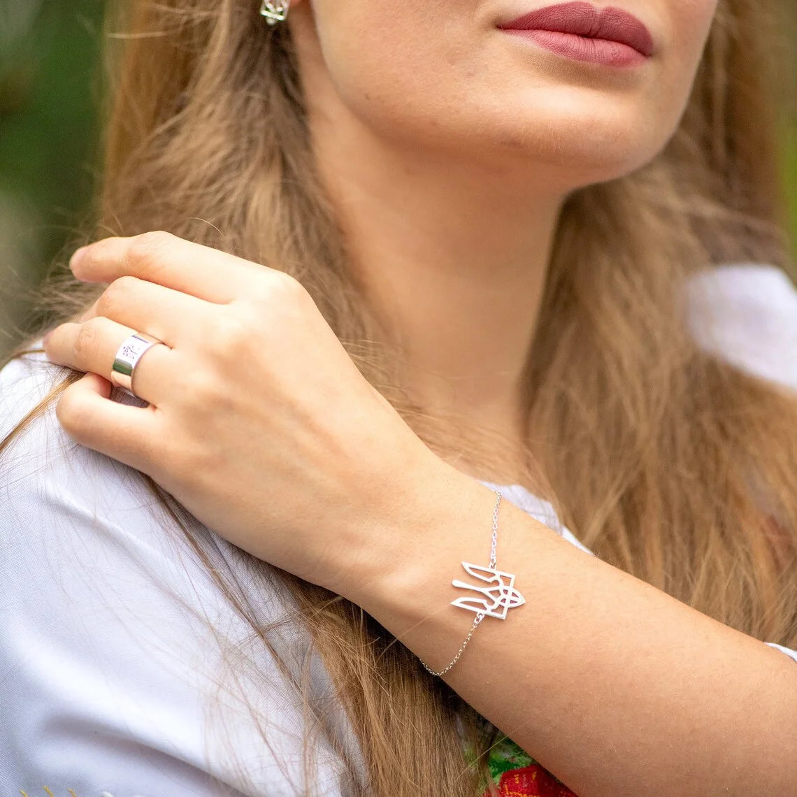 Ukraine National Emblem Necklace Party Jewelry Stainless Steel Pendant Necklace Simple Ukrainian Symbol Necklace