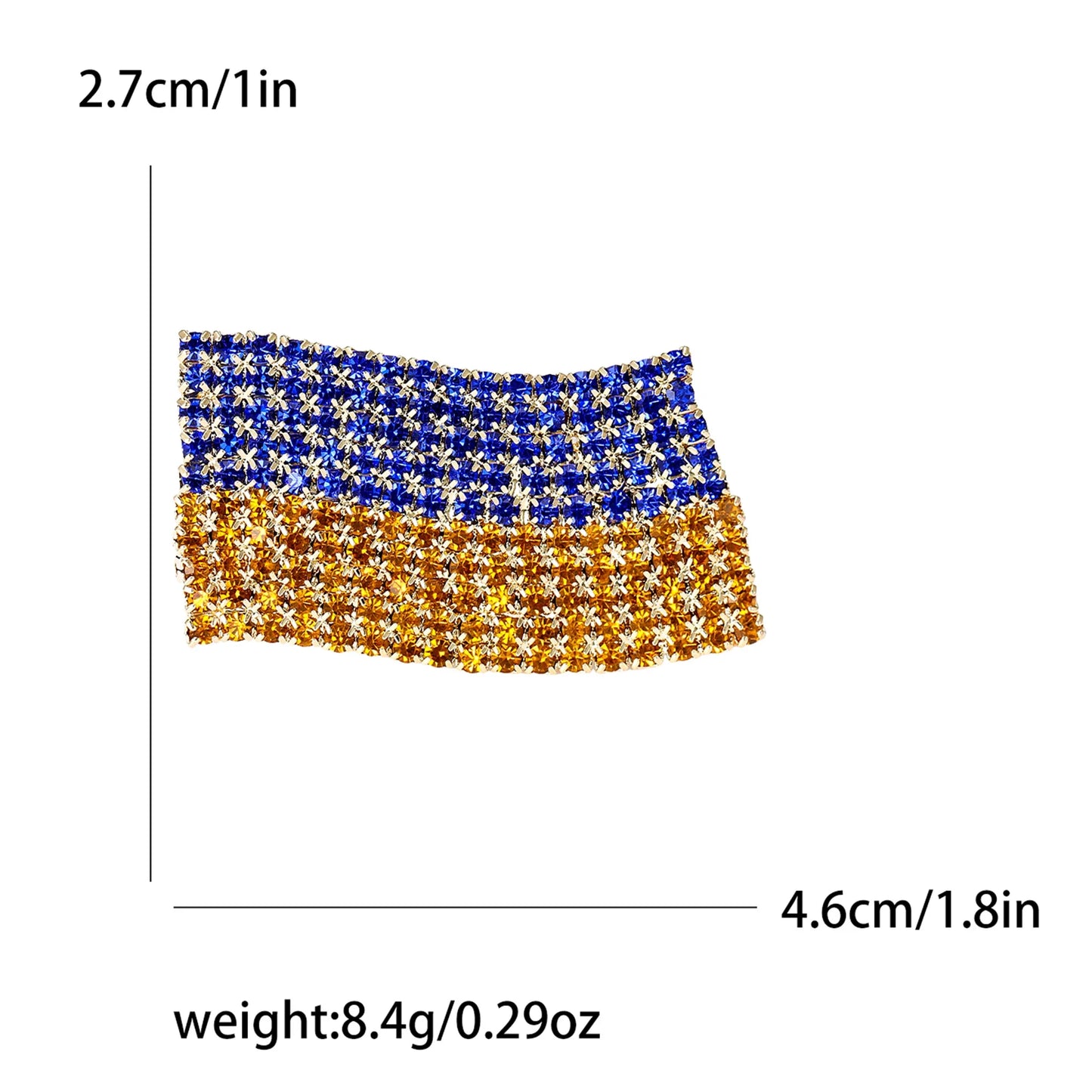 Rhinestone Ukraine National Emblem Brooches for Women Unisex Enamel Botanical Pins Event Party Decoration Clothes Accessories