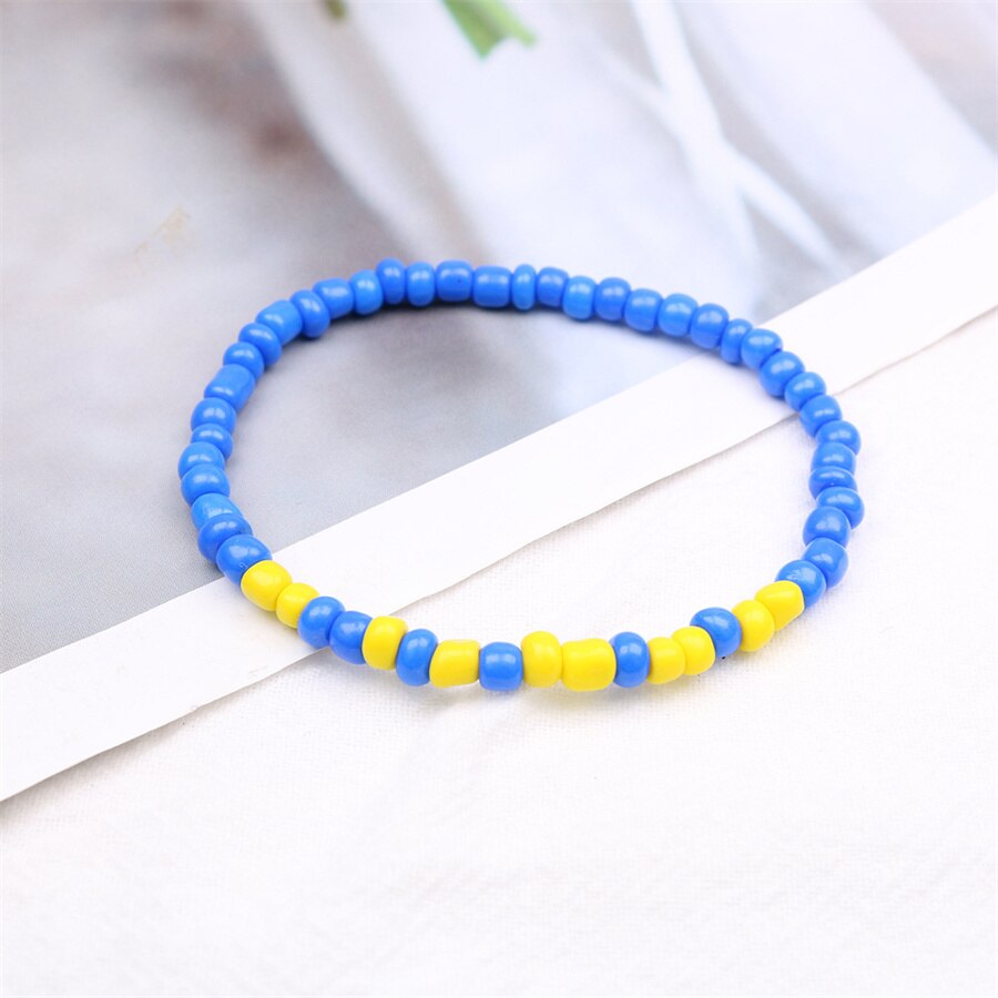 Charm Blue Yellow Ukraine Bracelets For Women Men Creative Ukrainian Flag Color Handmade Braided String Bracelet Couple Jewelry