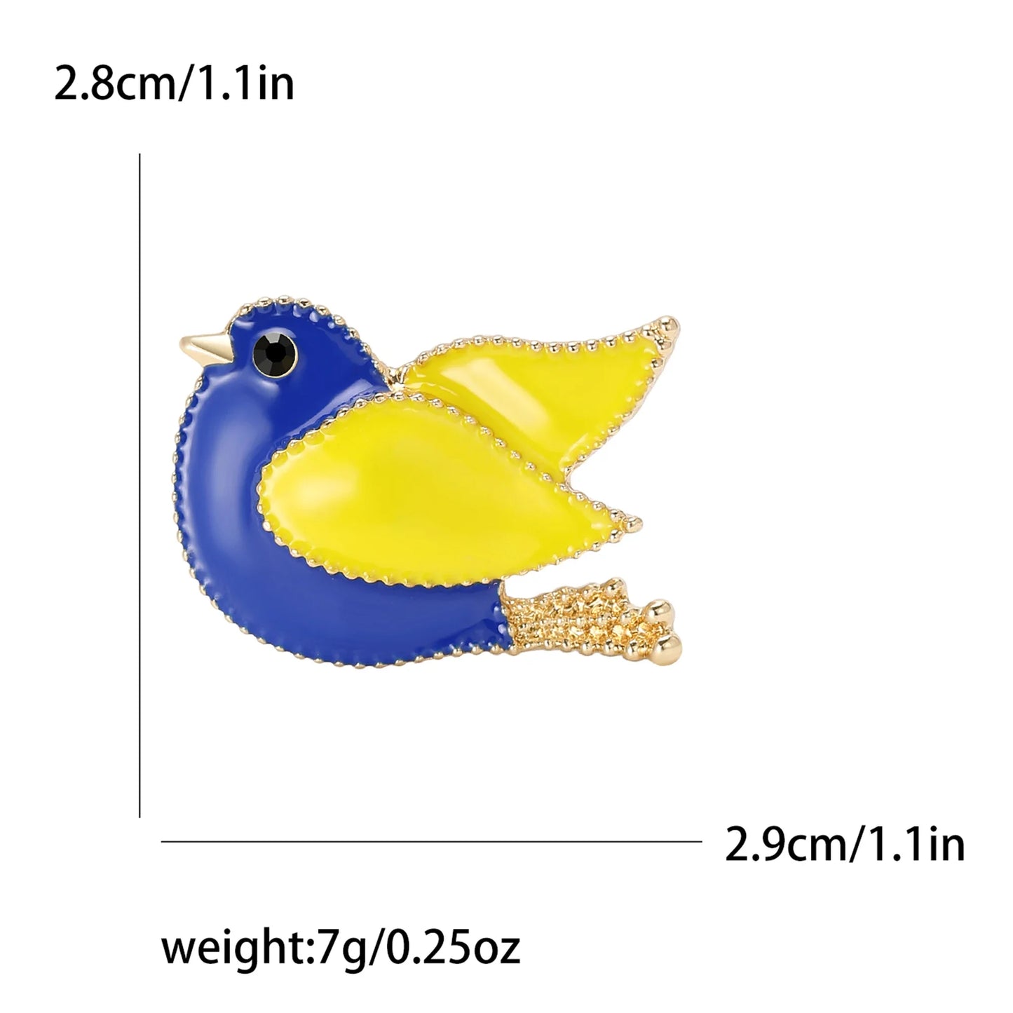 Enamel Peace Dove Brooches for Women Ukraine Rhinestone Ear of Wheat Pins Office Party Friend Gifts Jewelry Accessories