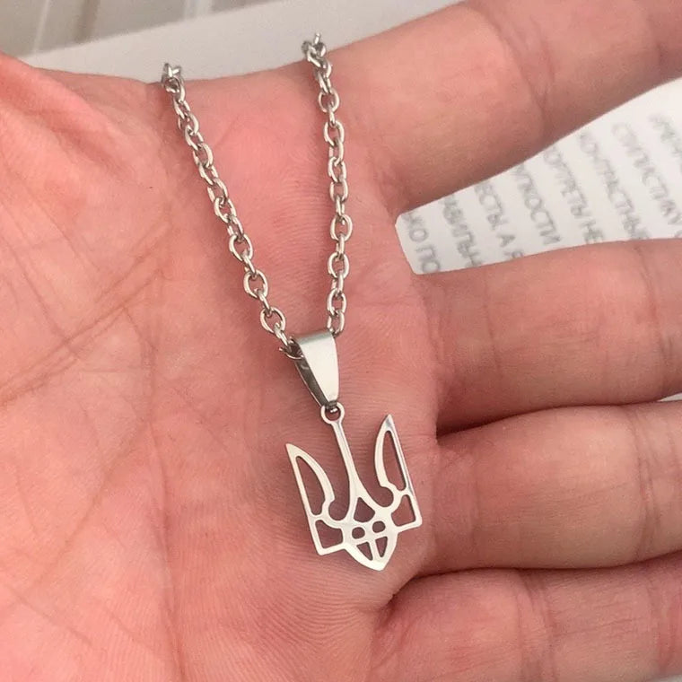 Ukraine national emblem necklace party jewelry stainless steel pendant simple necklace chain lengthening wholesale