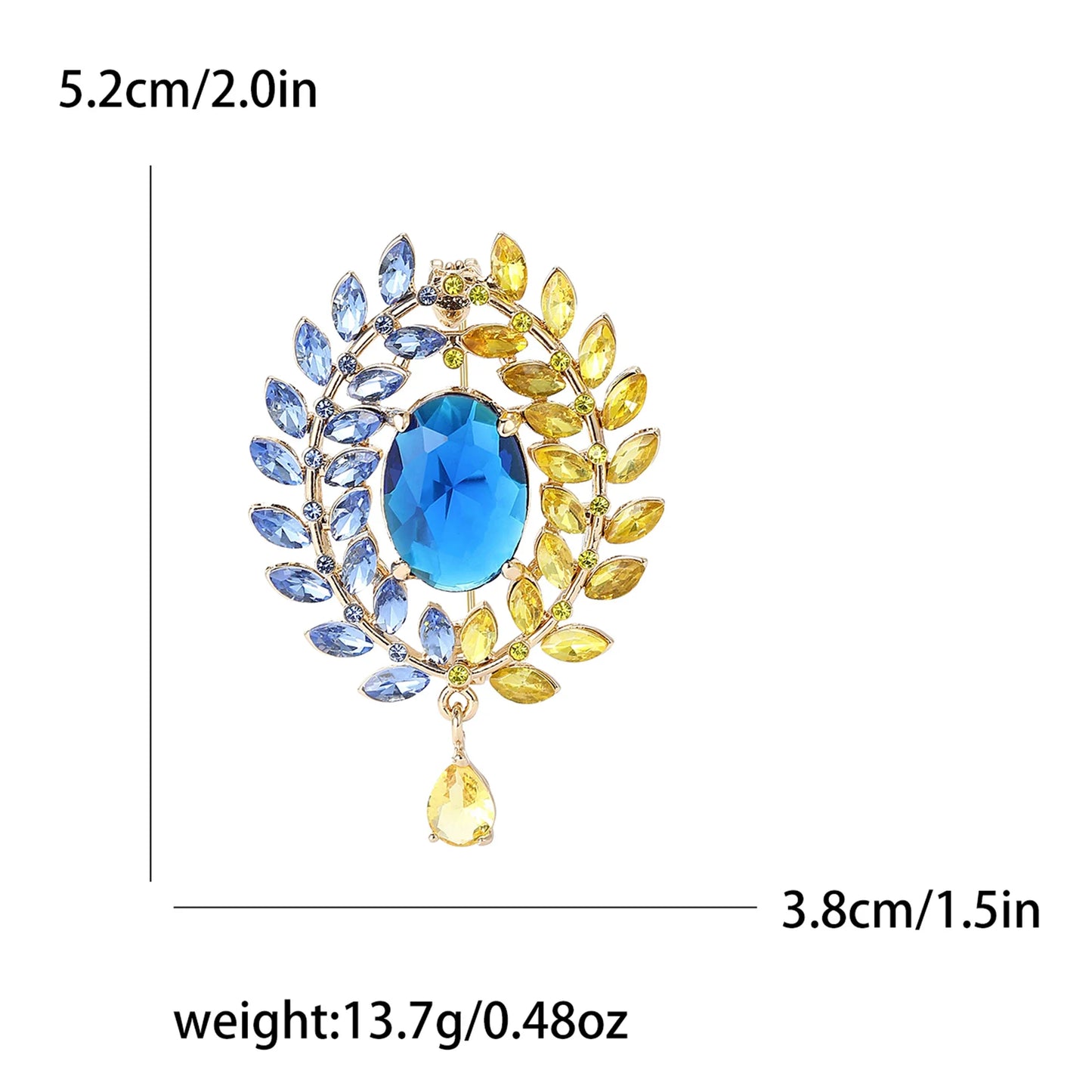 Enamel Peace Dove Brooches for Women Ukraine Rhinestone Ear of Wheat Pins Office Party Friend Gifts Jewelry Accessories