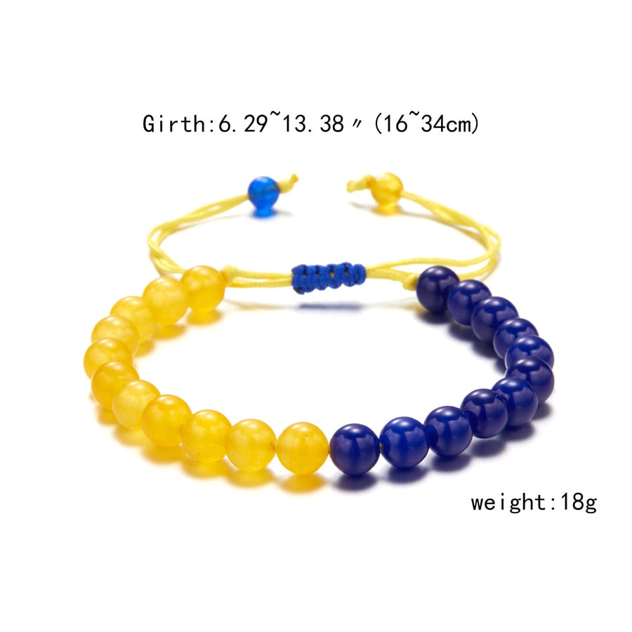 Charm Blue Yellow Ukraine Bracelets For Women Men Creative Ukrainian Flag Color Handmade Braided String Bracelet Couple Jewelry