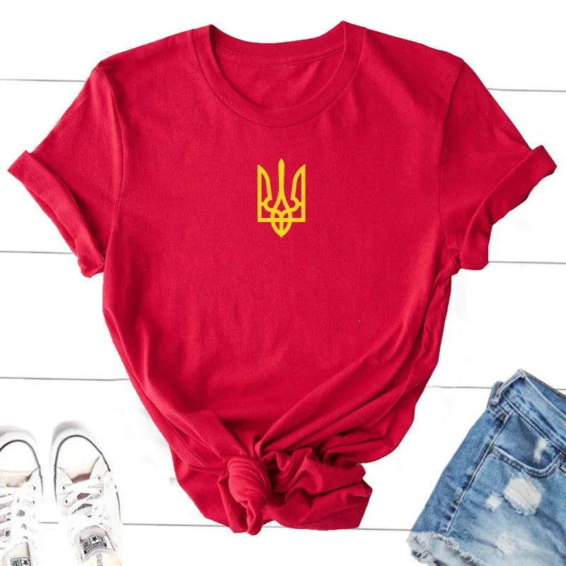 Ukraine T-shirt Women T-shirts Men Ukrainian T Shirt Ukraine Trident Army Cotton Short Sleeve Tee Shirt Woman Clothes Top