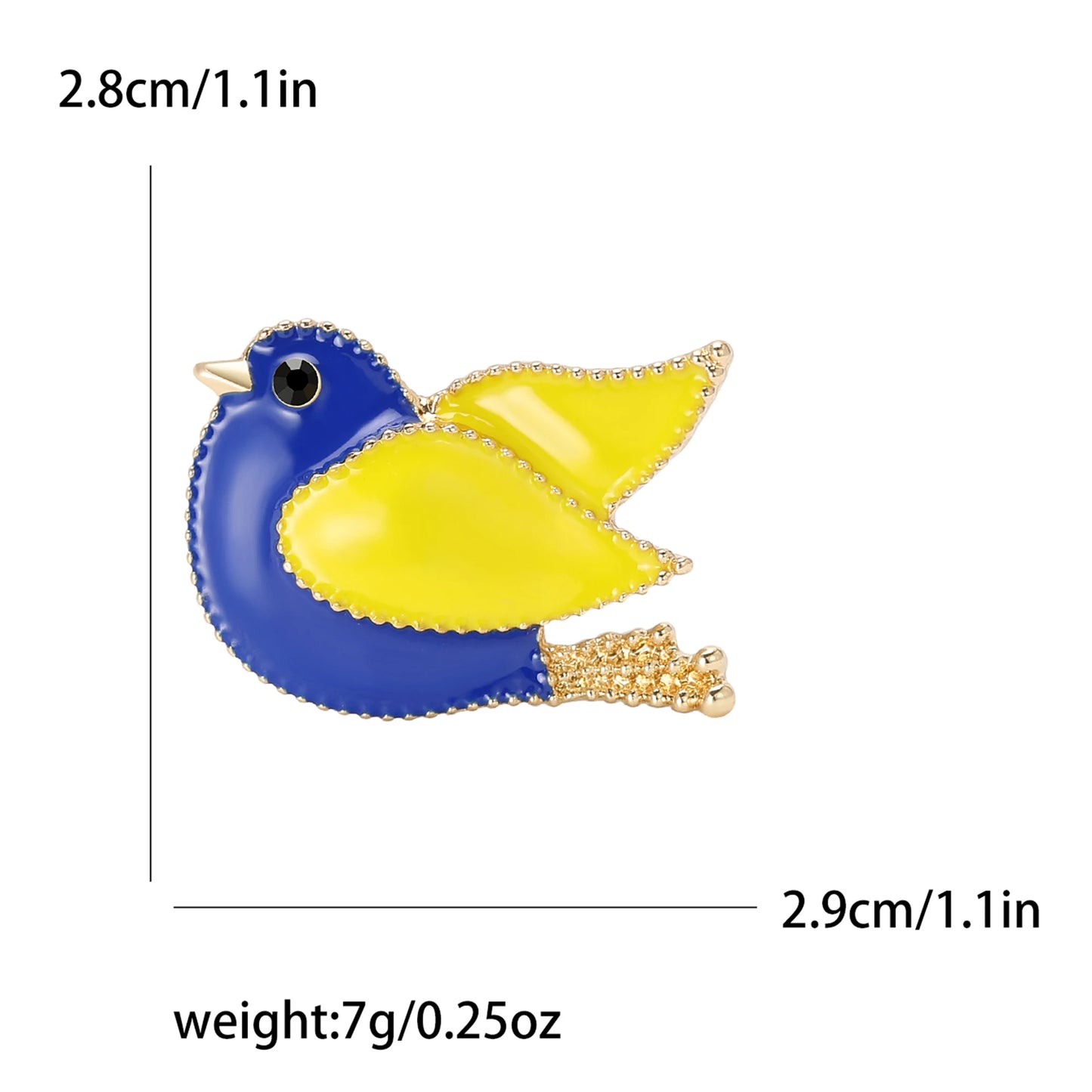 Enamel Peace Dove Brooch for Women Ukraine Rhinestone Ear of Wheat Pin Banquet Party Backpack Gifts Jewelry Accessories