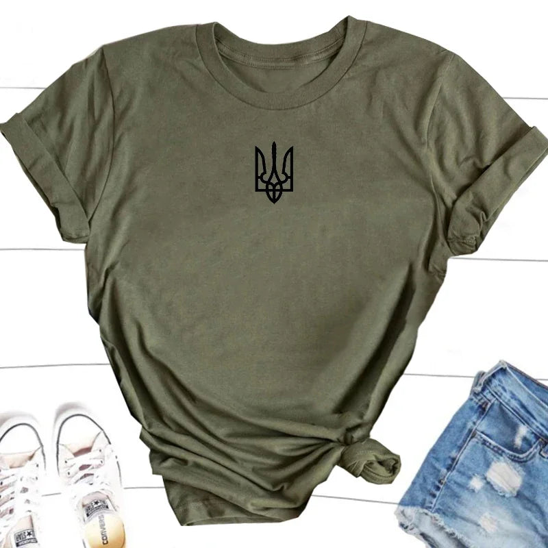 Ukraine T-shirt Women T-shirts Men Ukrainian T Shirt Ukraine Trident Army Cotton Short Sleeve Tee Shirt Woman Clothes Top