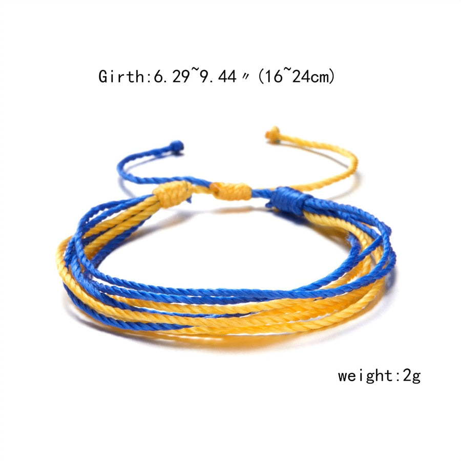 Charm Blue Yellow Ukraine Bracelets For Women Men Creative Ukrainian Flag Color Handmade Braided String Bracelet Couple Jewelry