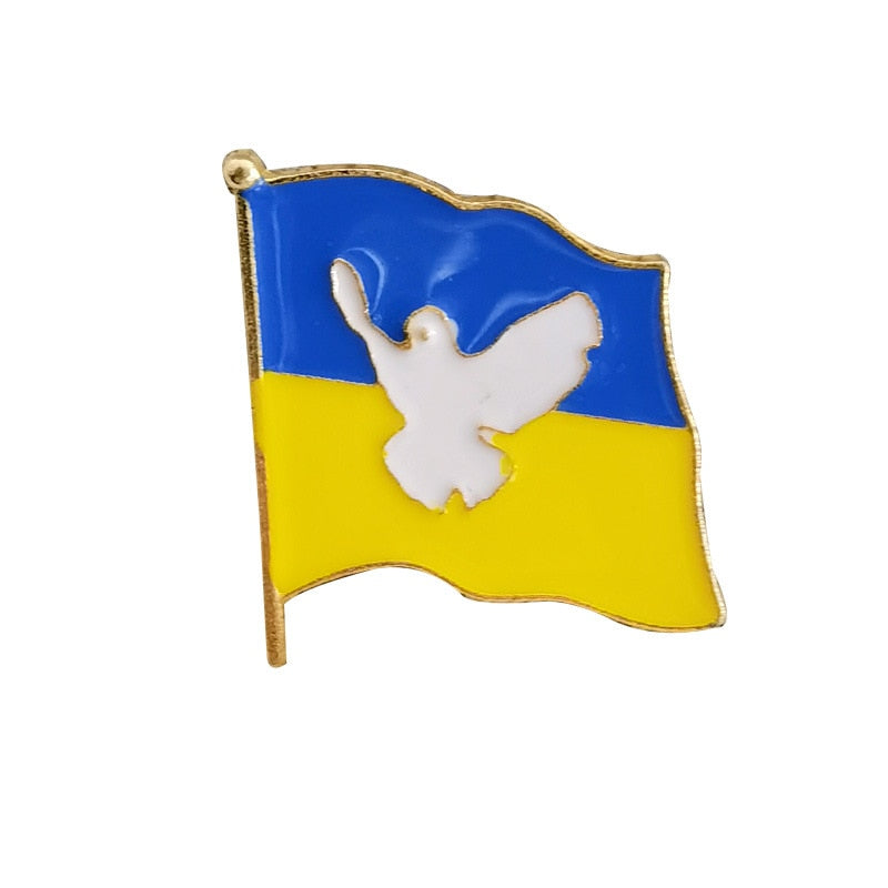 Ukraine Flag Brooch Coat of Arms of Ukraine Ukrainian Map Flag National Emblem National Flower Brooch Patriotic Badge Lapel Pins