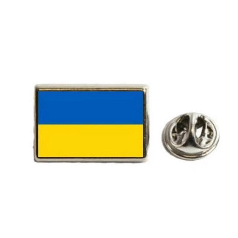 Ukraine Flag Brooch Coat of Arms of Ukraine Ukrainian Map Flag National Emblem National Flower Brooch Patriotic Badge Lapel Pins