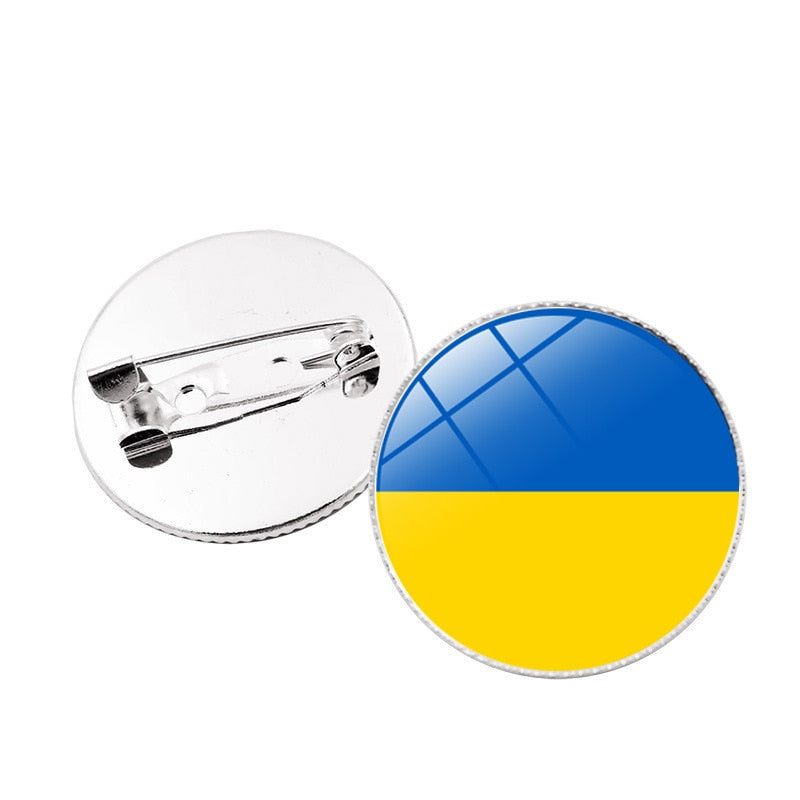 Ukraine Flag Brooch Coat of Arms of Ukraine Ukrainian Map Flag National Emblem National Flower Brooch Patriotic Badge Lapel Pins