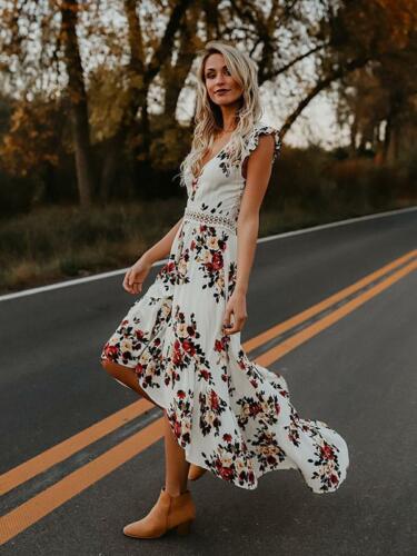 New Fashion Sexy Women Boho Party Evening Beach Dresses Long Maxi Dress Sundress