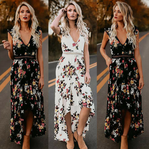 New Fashion Sexy Women Boho Party Evening Beach Dresses Long Maxi Dress Sundress