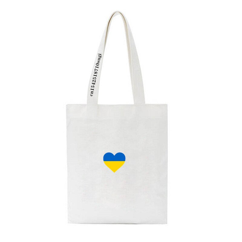 Women's Shoulder Bag Ukraine love graph Print Canvas Bag Fashion Large Capacity Shopping Shopper Ladies Hand Bags Tote Bags