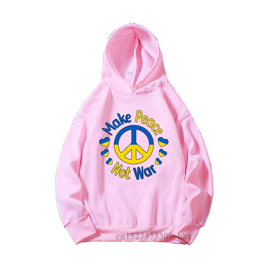 Girls New Fashion Ukrainian Trident Flag Sunflower Butterfly Print Pink Hoodies Kids Casual Yellow Blue Love Sweatshir Tops