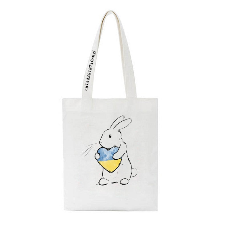 Women's Shoulder Bag Ukraine love graph Print Canvas Bag Fashion Large Capacity Shopping Shopper Ladies Hand Bags Tote Bags