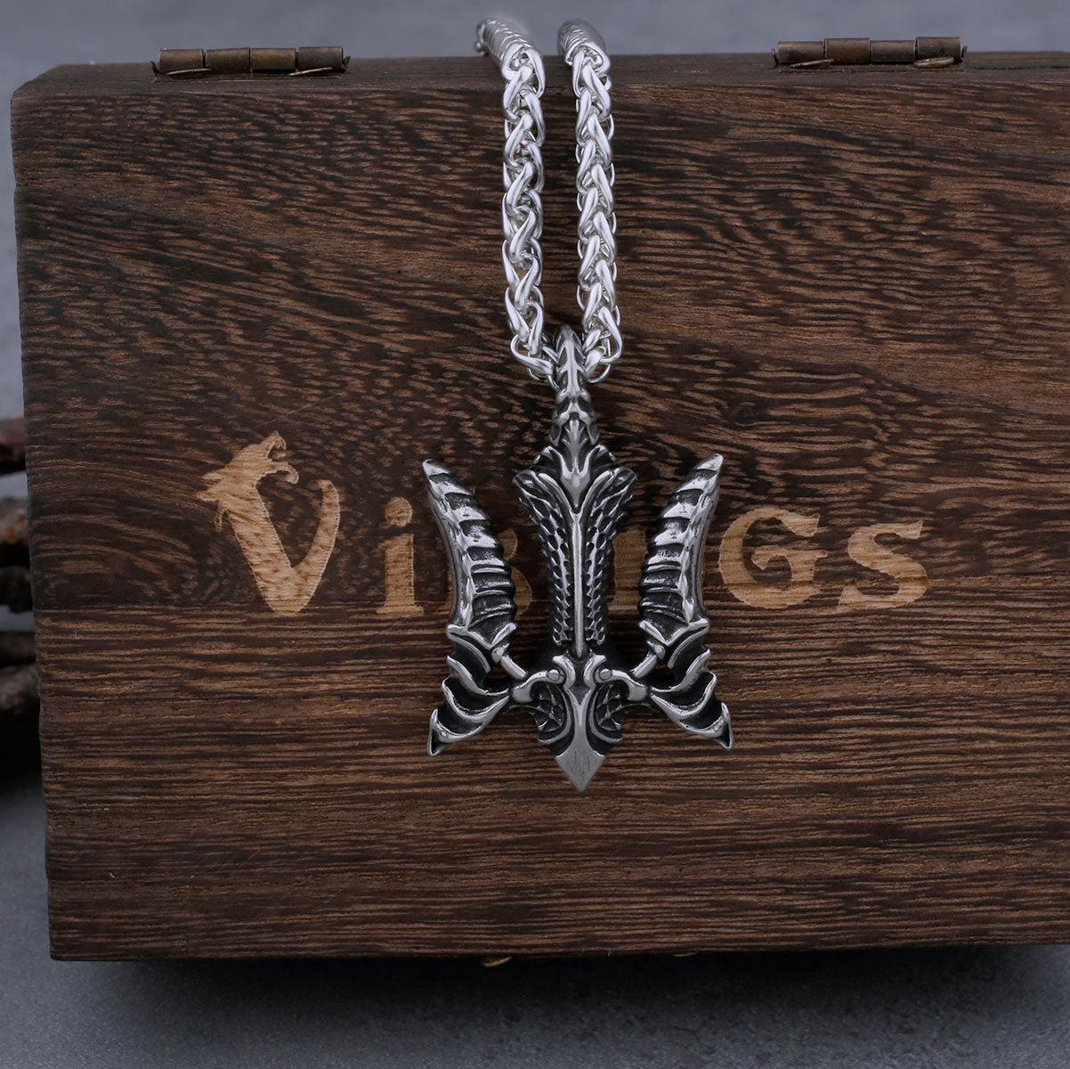 Vintage Poseidon Poseidon Trident Necklace Fashion Hip Hop Stainless Steel Pendant Viking Jewelry Gift Dropshipping