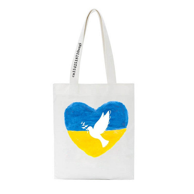 Women's Shoulder Bag Ukraine love graph Print Canvas Bag Fashion Large Capacity Shopping Shopper Ladies Hand Bags Tote Bags