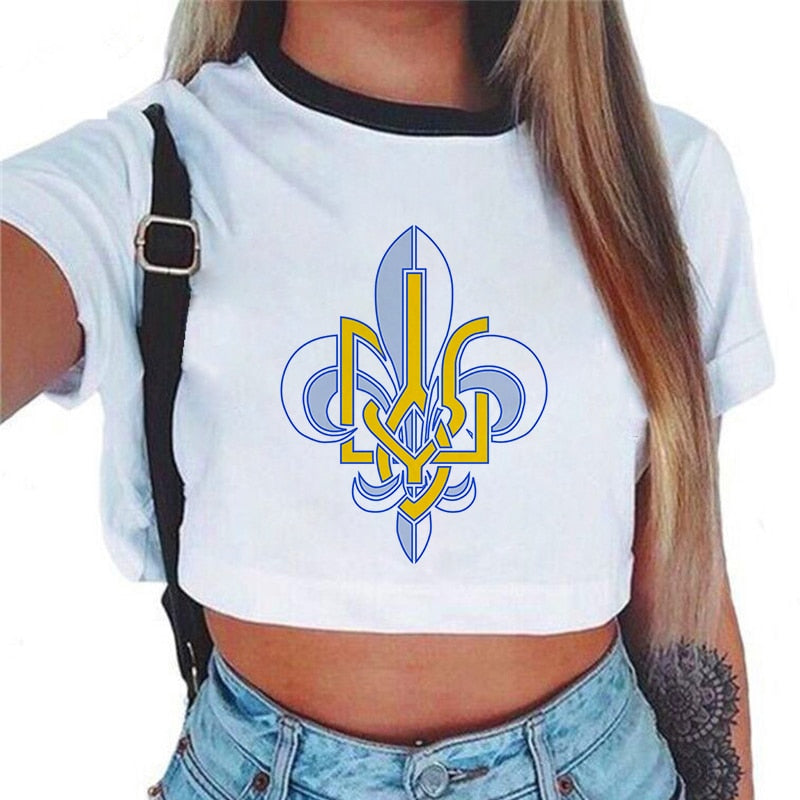 Ukraine Y2k Print T-shirt Kpop Women Clothes Harajuku Aesthetics Whitte Top Tshirt 2022 New Summer Korean Fashion Female T Shirt