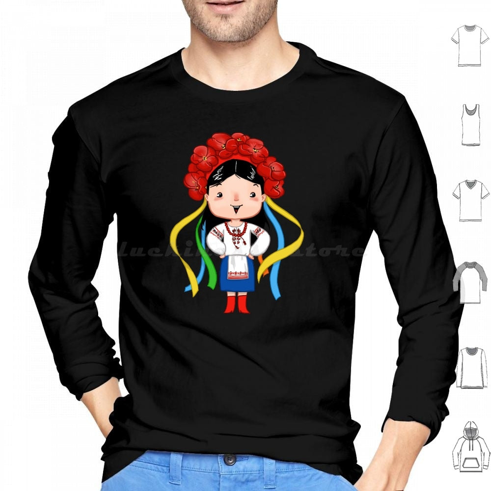 Ukrainian Girl Hoodie cotton Long Sleeve Ukraine Ukrainian