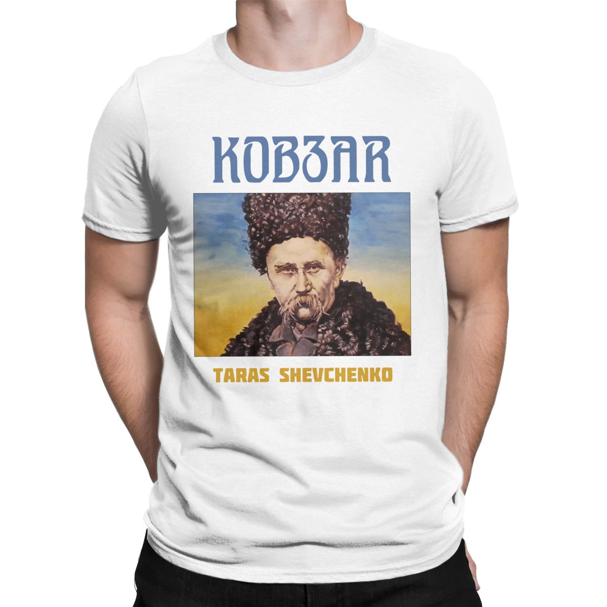 Men T-Shirts Taras Shevchenko Ukrainian Defender of Ukraine Casual 100% Cotton Short Sleeve T Shirts Crew Neck Clothes Gift Idea