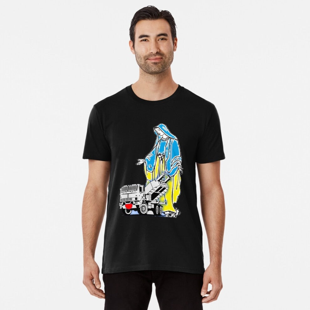 Saint Himars M142- Defenders of Ukraine T Shirt. New 100% Cotton Short Sleeve O-Neck T-shirt Casual Clothing Mens Top