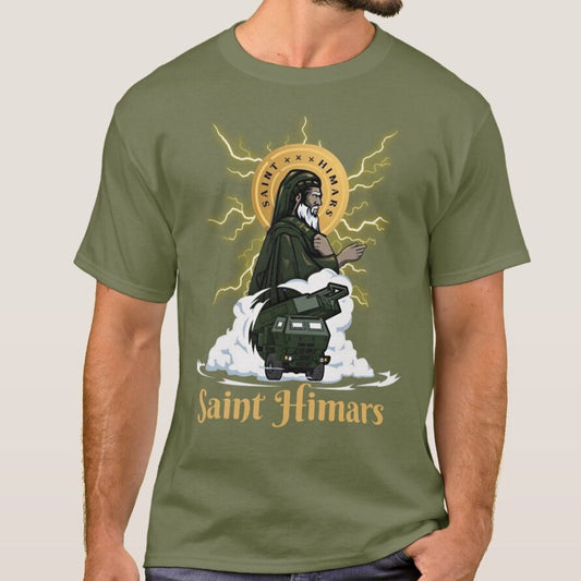 M142 High Mobility Artillery Rocket System Ukraine Army Saint Himars T Shirt. New 100% Cotton O-Neck T-shirt Casual Mens Top