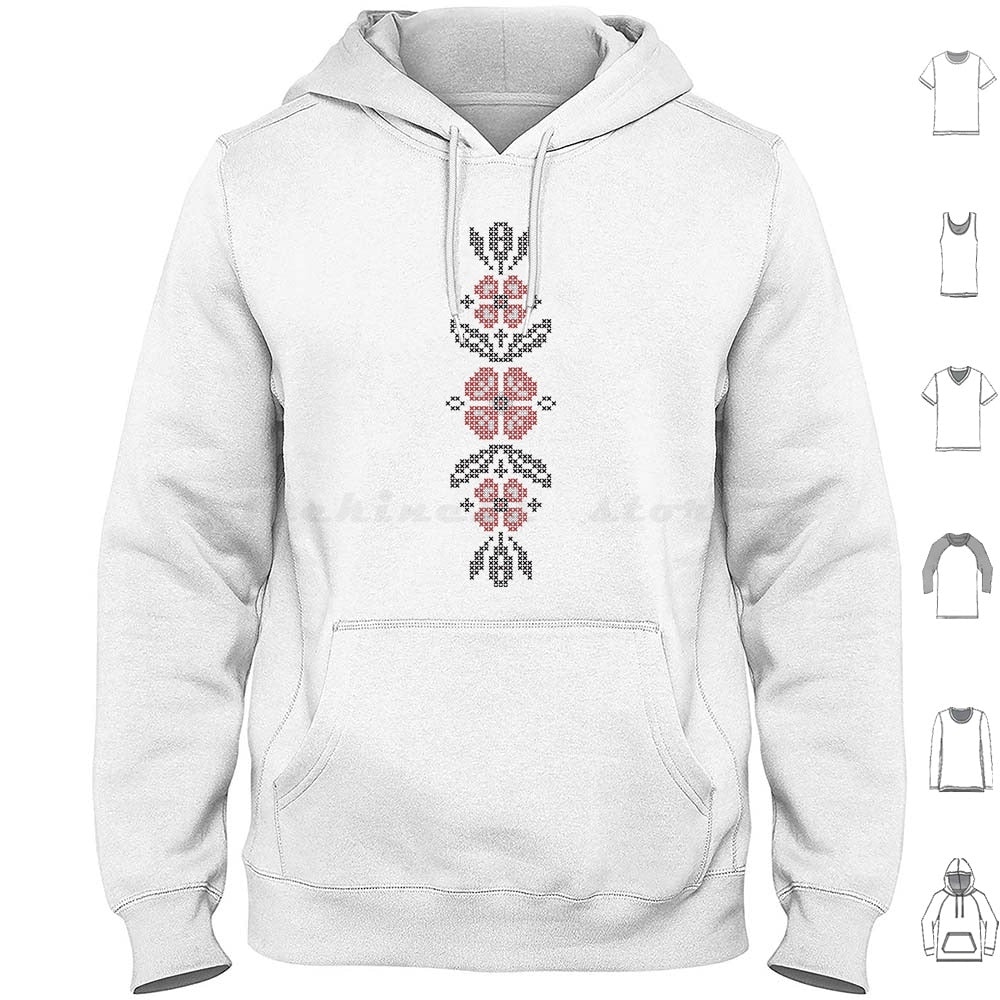 Cross-Embroidery In Ukrainian Folk Style , 02 Hoodie cotton Long Sleeve Ukraine Ukrainian Russian Pattern Cross Embroidery