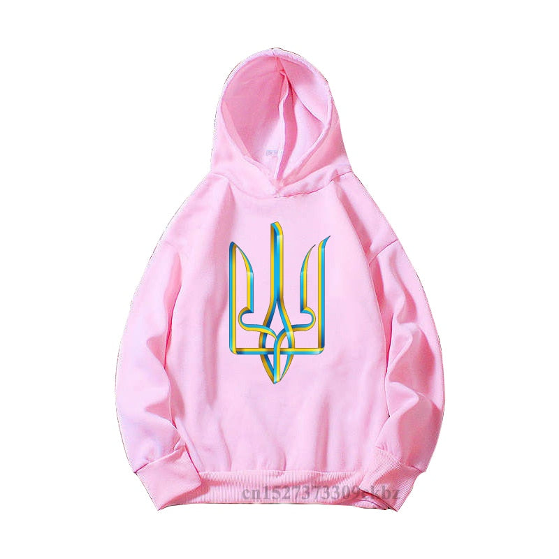 Girls New Fashion Ukrainian Trident Flag Sunflower Butterfly Print Pink Hoodies Kids Casual Yellow Blue Love Sweatshir Tops