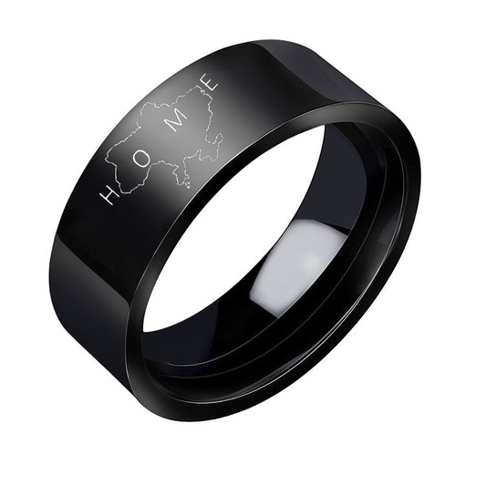 Women Ring Ukraine Map Rings Man Fashion Jewellery Wedding Couples Cute Silver Color Metal Stainless Steel Trend Accessories