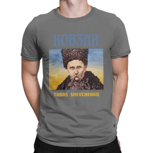 Men T-Shirts Taras Shevchenko Ukrainian Defender of Ukraine Casual 100% Cotton Short Sleeve T Shirts Crew Neck Clothes Gift Idea