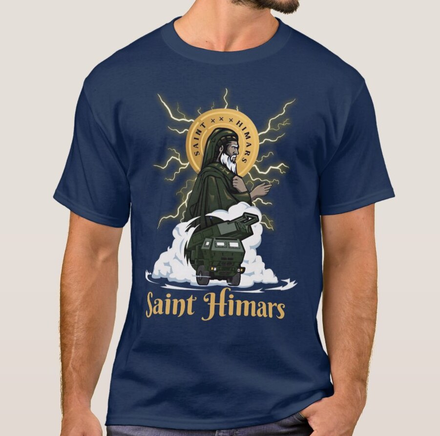 M142 High Mobility Artillery Rocket System Ukraine Army Saint Himars T Shirt. New 100% Cotton O-Neck T-shirt Casual Mens Top