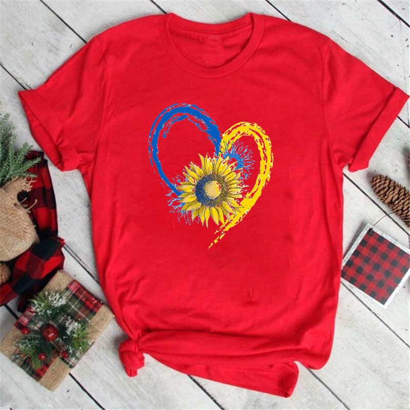 Cool Ukraine Flag Sunflower Vintage Ukrainian Lovers Ukraine Print Women Graphic T Shirt Summer Y2k Top Casual Oversized T Shirt
