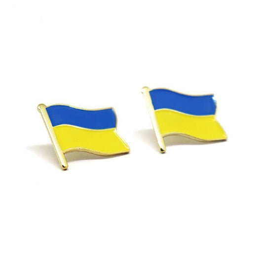 Ukraine Flag Brooch Coat of Arms of Ukraine Ukrainian Map Flag National Emblem National Flower Brooch Patriotic Badge Lapel Pins