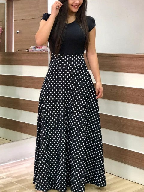 Vintage Floral Print O-Neck Long Dress Women Summer 2021 New Short Sleeve Casual Slim Robe Casual Elegant Lady Maxi Vestidos