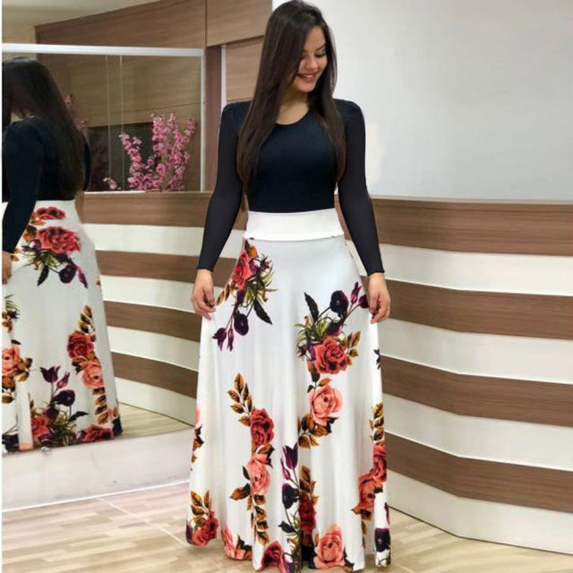 Vintage Floral Print O-Neck Long Dress Women Summer 2021 New Short Sleeve Casual Slim Robe Casual Elegant Lady Maxi Vestidos