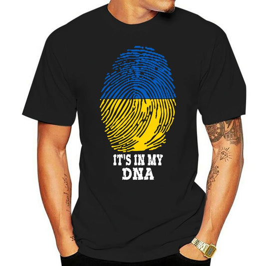 Unisex Men Ukraine Ukrainians IT'S IN MY DNA Tshirt Tees T Shirts Women Boys 100% Cotton T-Shirt
